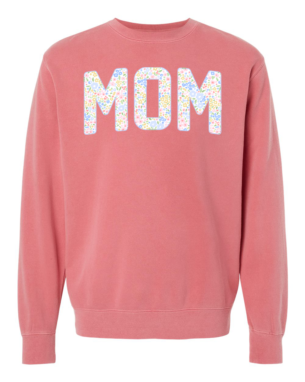 Mom Floral Pigment Dyed Crew