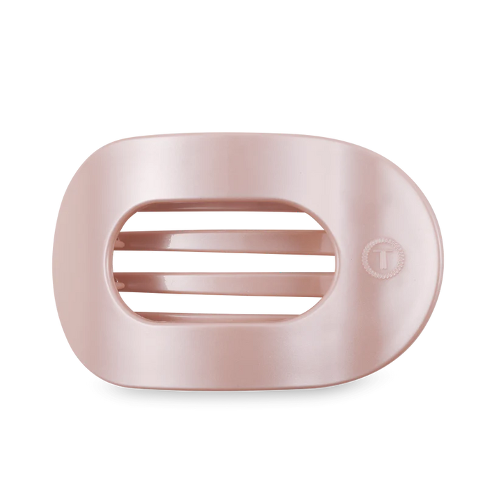 Pearly Pink Large Flat Round Teleties Clip