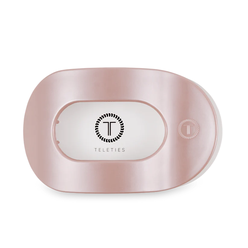 Pearly Pink Large Flat Round Teleties Clip