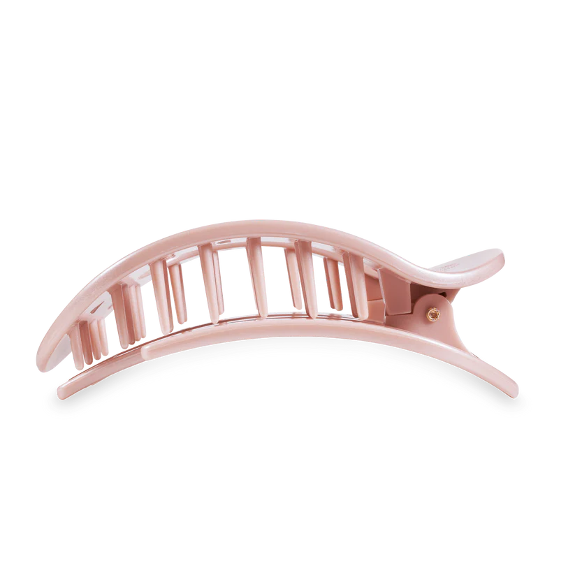 Pearly Pink Large Flat Round Teleties Clip
