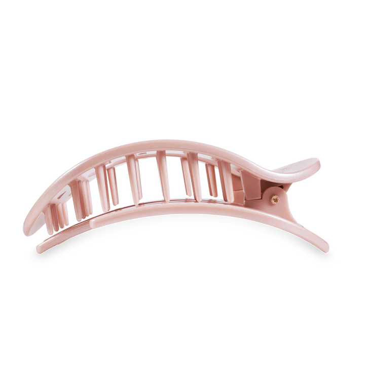 Pearly Pink Large Flat Round Teleties Clip