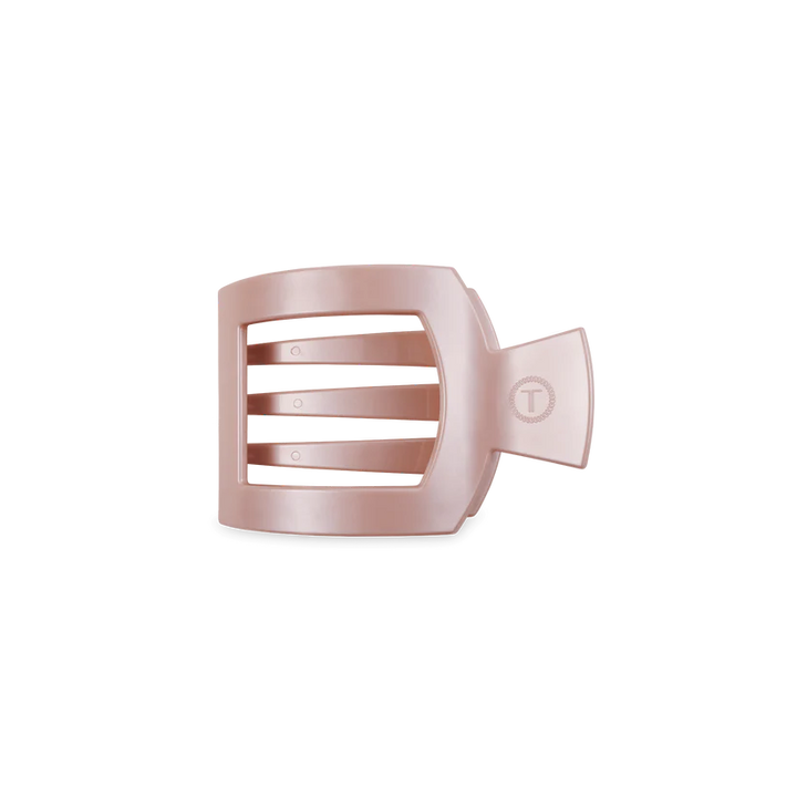 Pearly Pink Small Flat Square Teleties Clip
