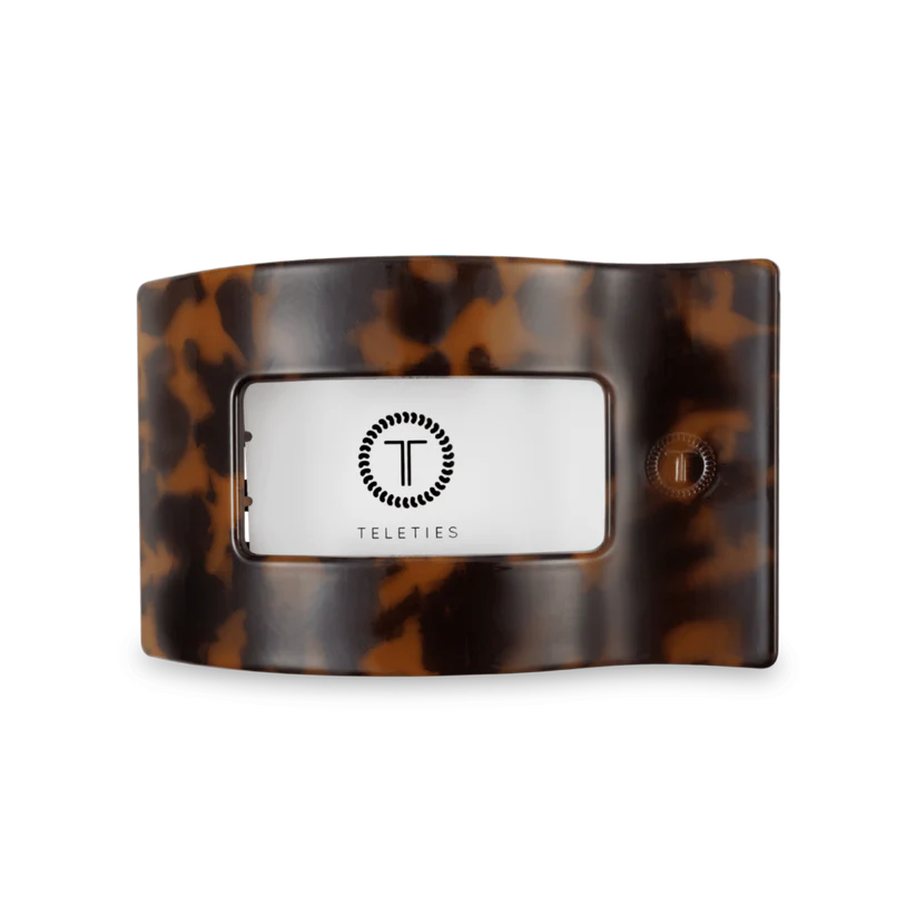 Tortoise Medium Flat Rectangle Teleties Clip