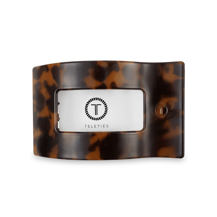 Tortoise Medium Flat Rectangle Teleties Clip
