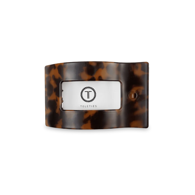 Tortoise Small Flat Rectangle Teleties Clip