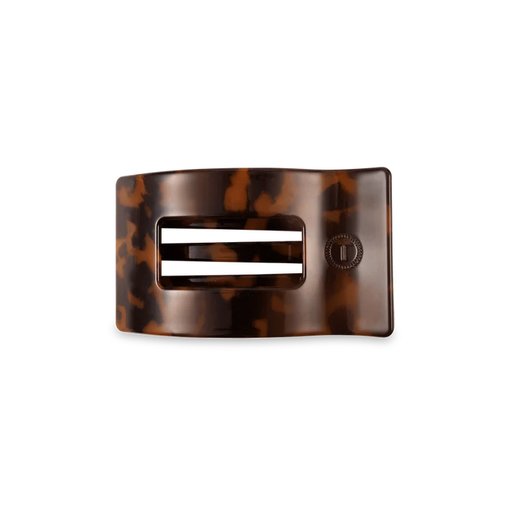 Tortoise Small Flat Rectangle Teleties Clip