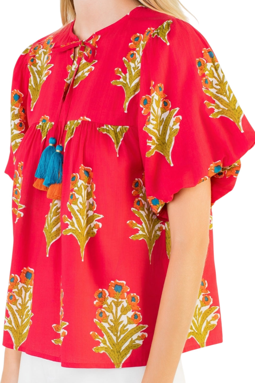 Lawry Floral Tassel Top