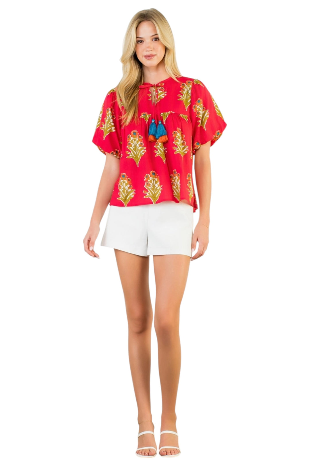 Lawry Floral Tassel Top