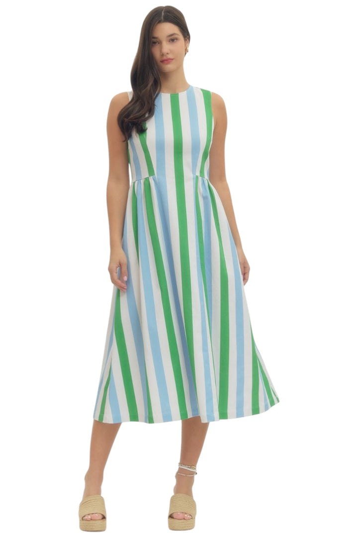 McGraw Striped Midi Dress
