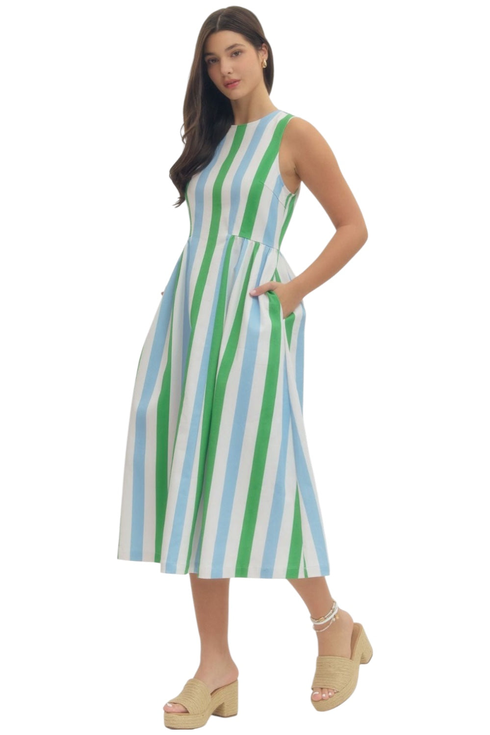 McGraw Striped Midi Dress