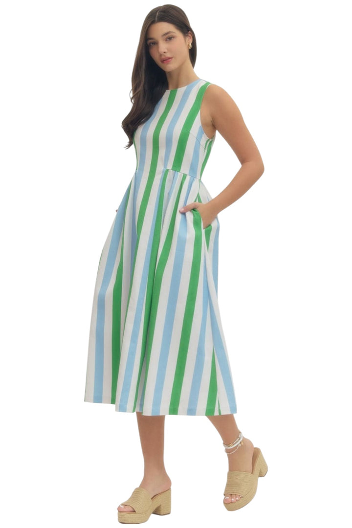 McGraw Striped Midi Dress