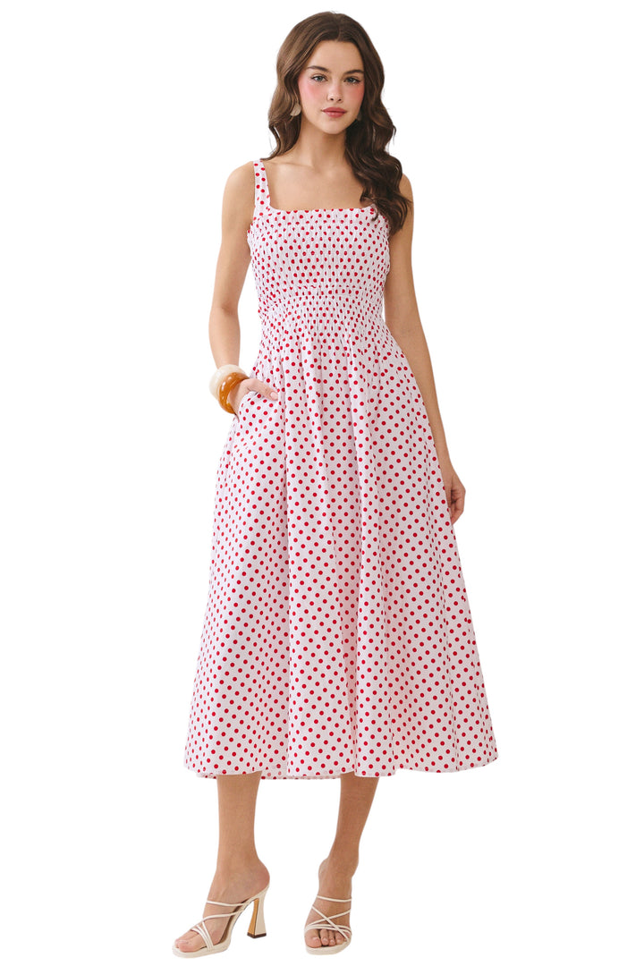 Bynes Polka Dot Midi Dress