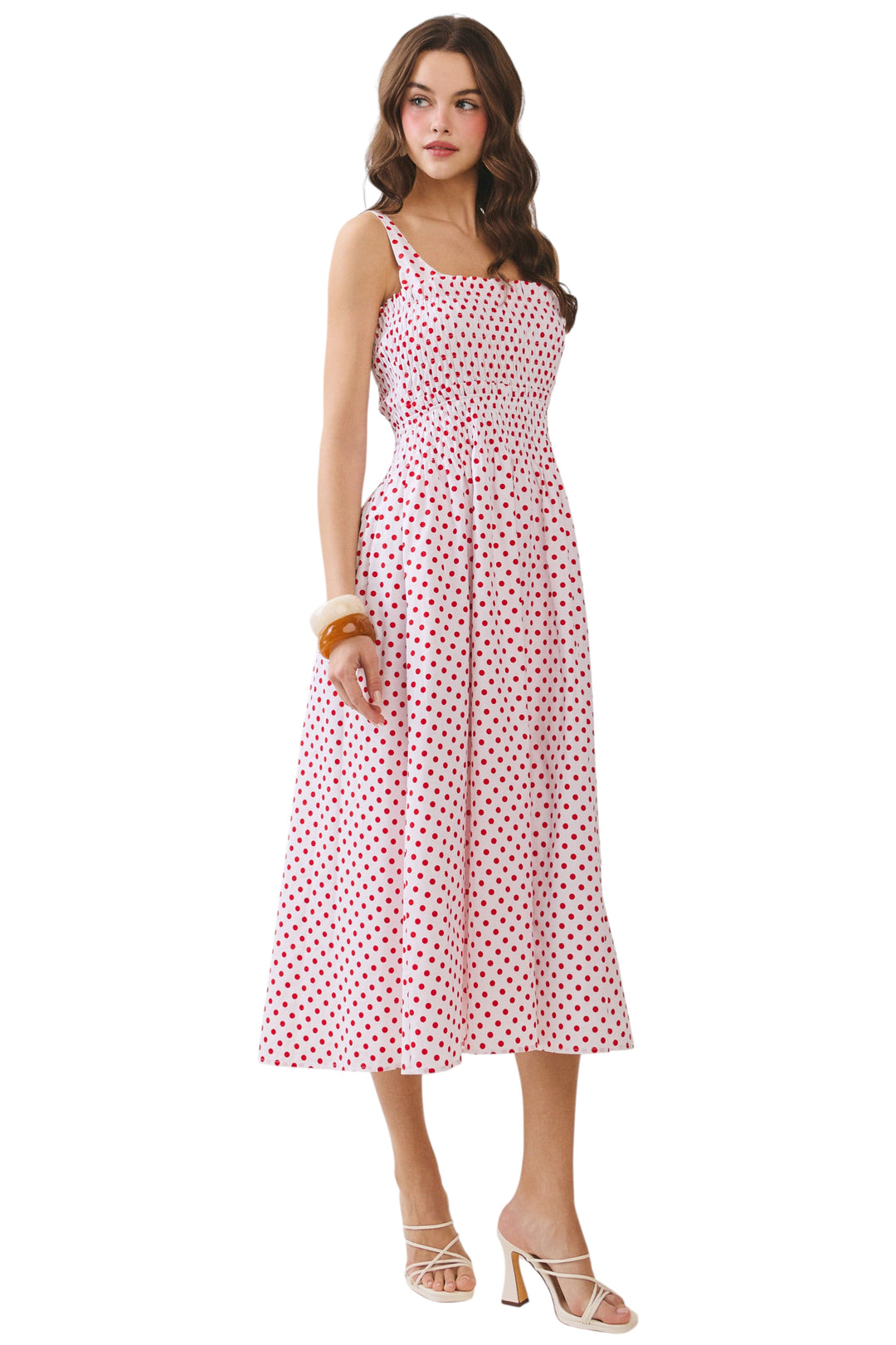 Bynes Polka Dot Midi Dress