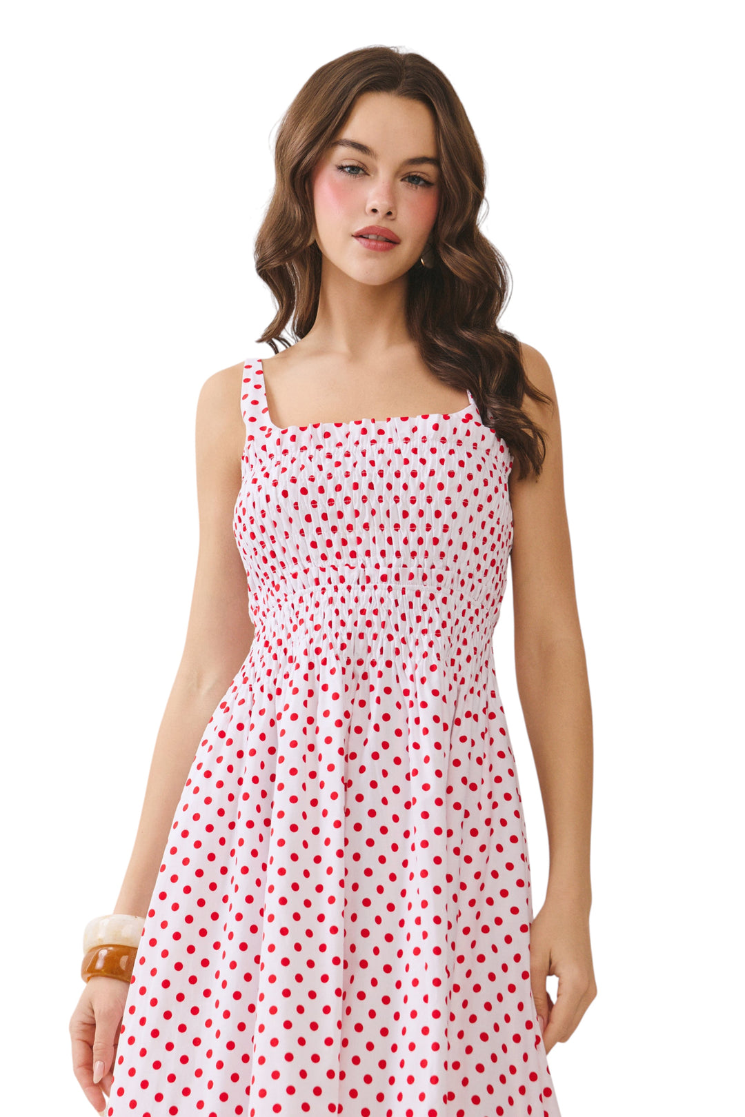 Bynes Polka Dot Midi Dress