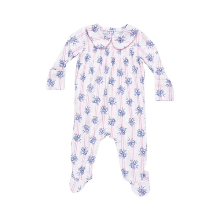Stripe Dot Roses Peter Pan Footie