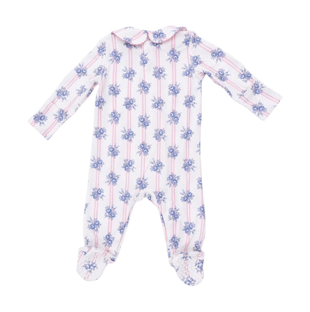 Stripe Dot Roses Peter Pan Footie