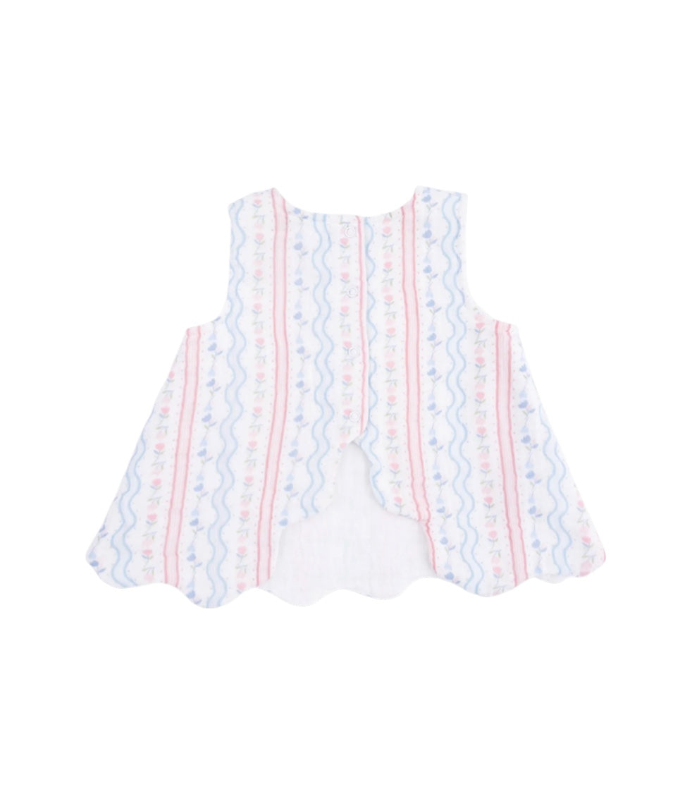 Tulip Stripe Scallop Top & Bloomer