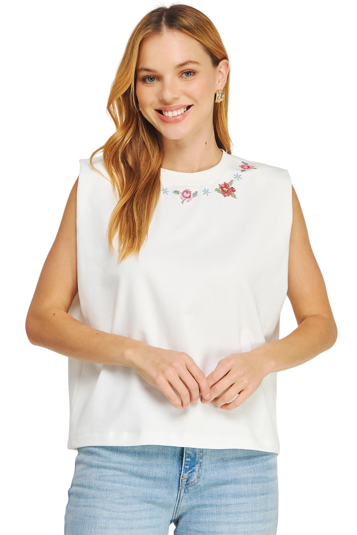 Stevie Cross Stitch Sleeveless Top