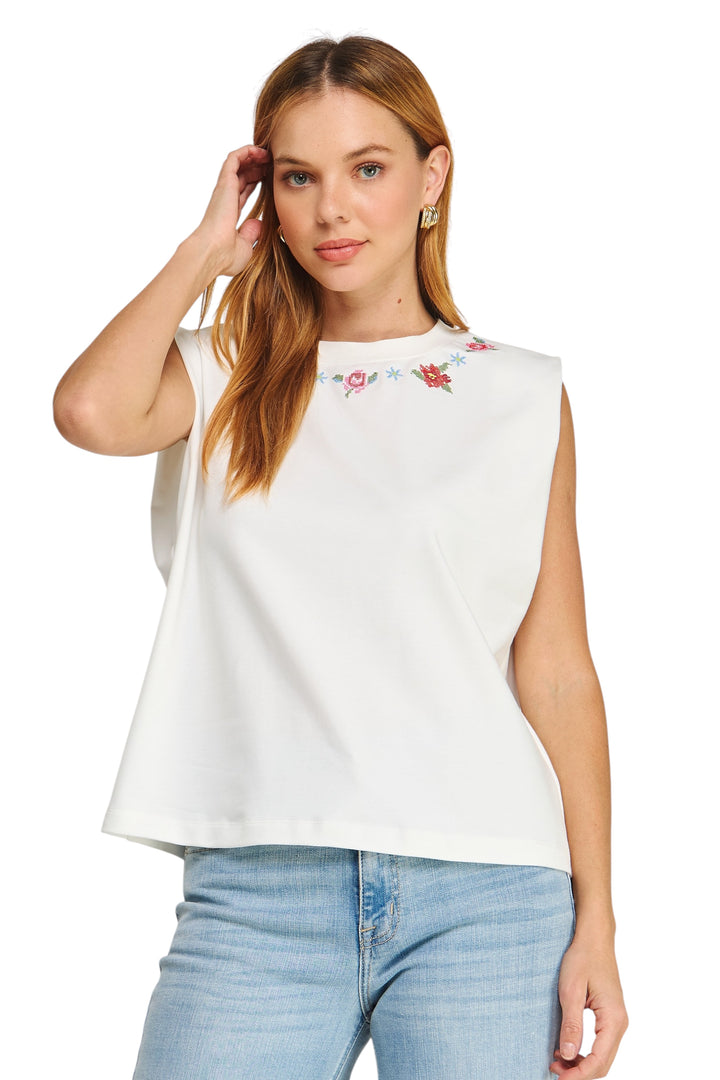 Stevie Cross Stitch Sleeveless Top