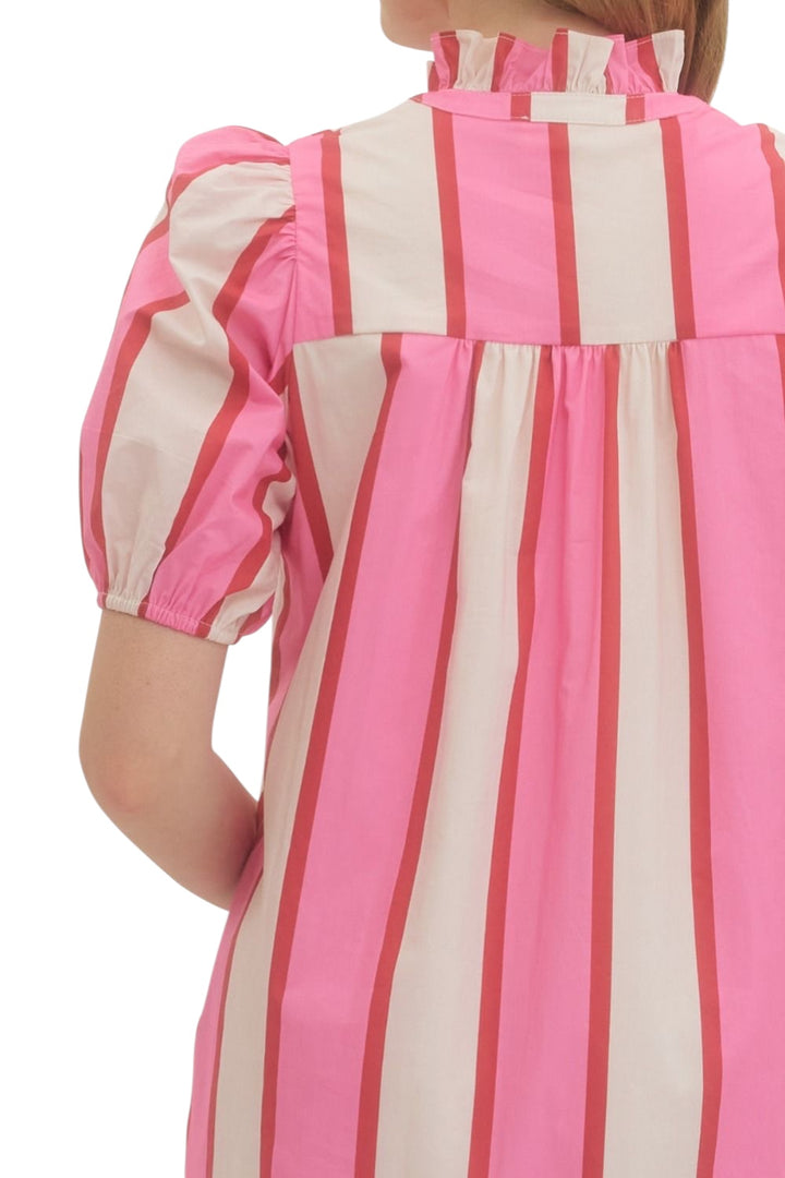 Corder Striped Midi Dress