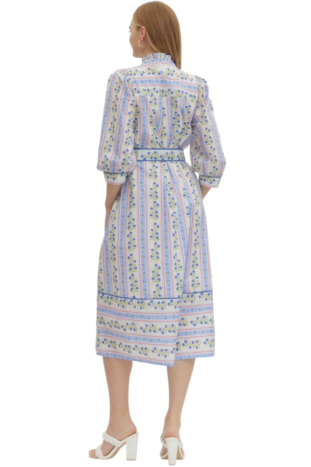 Wren Floral Stripe Midi Dress