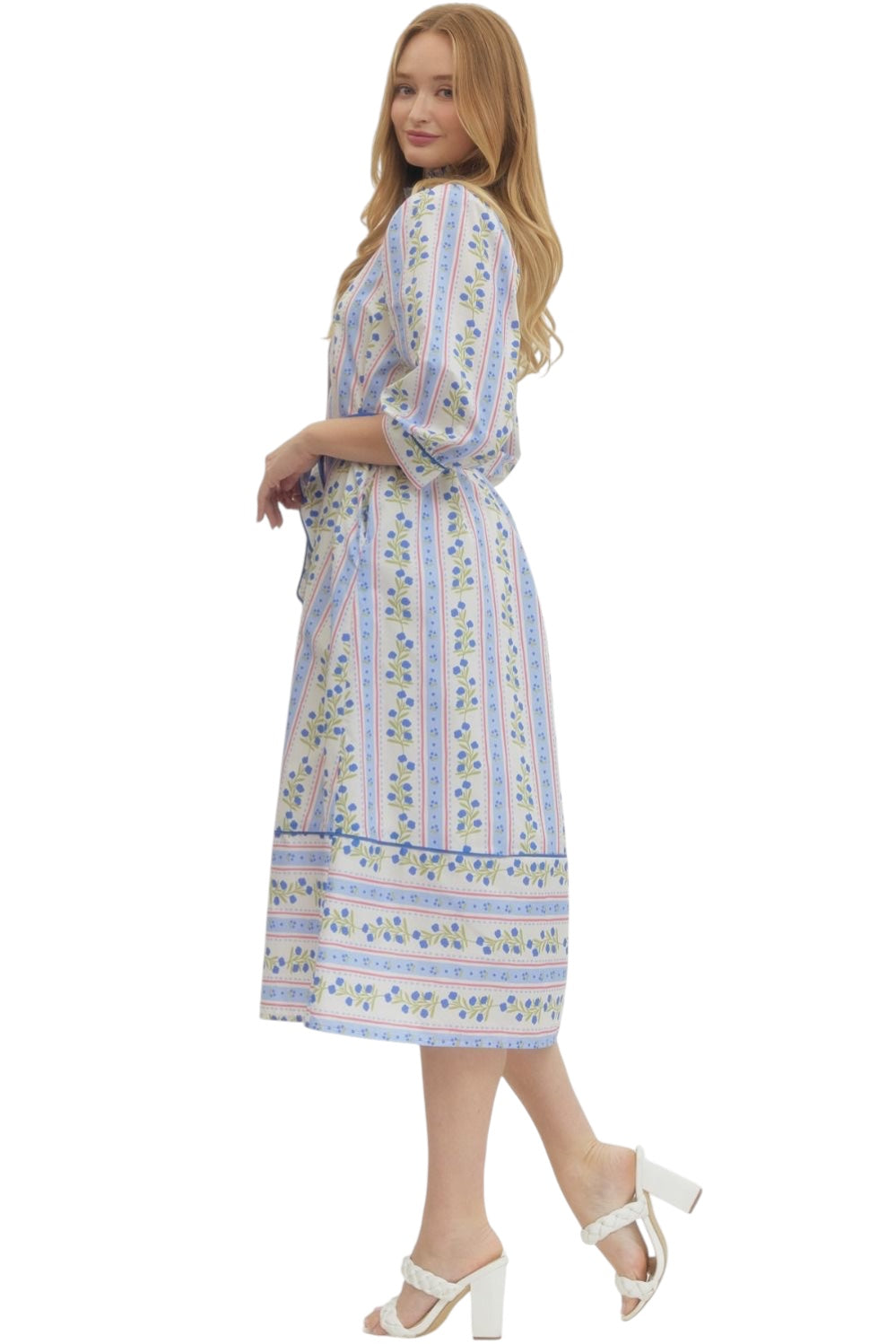 Wren Floral Stripe Midi Dress