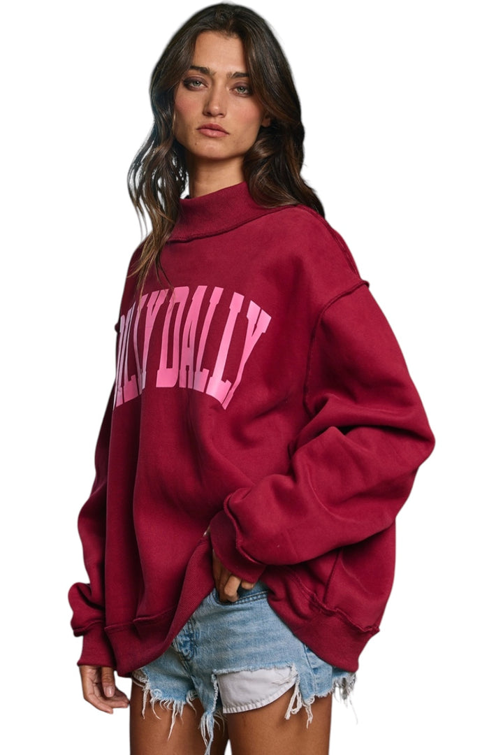 Dilly Dally Mock Neck Sweatshirt