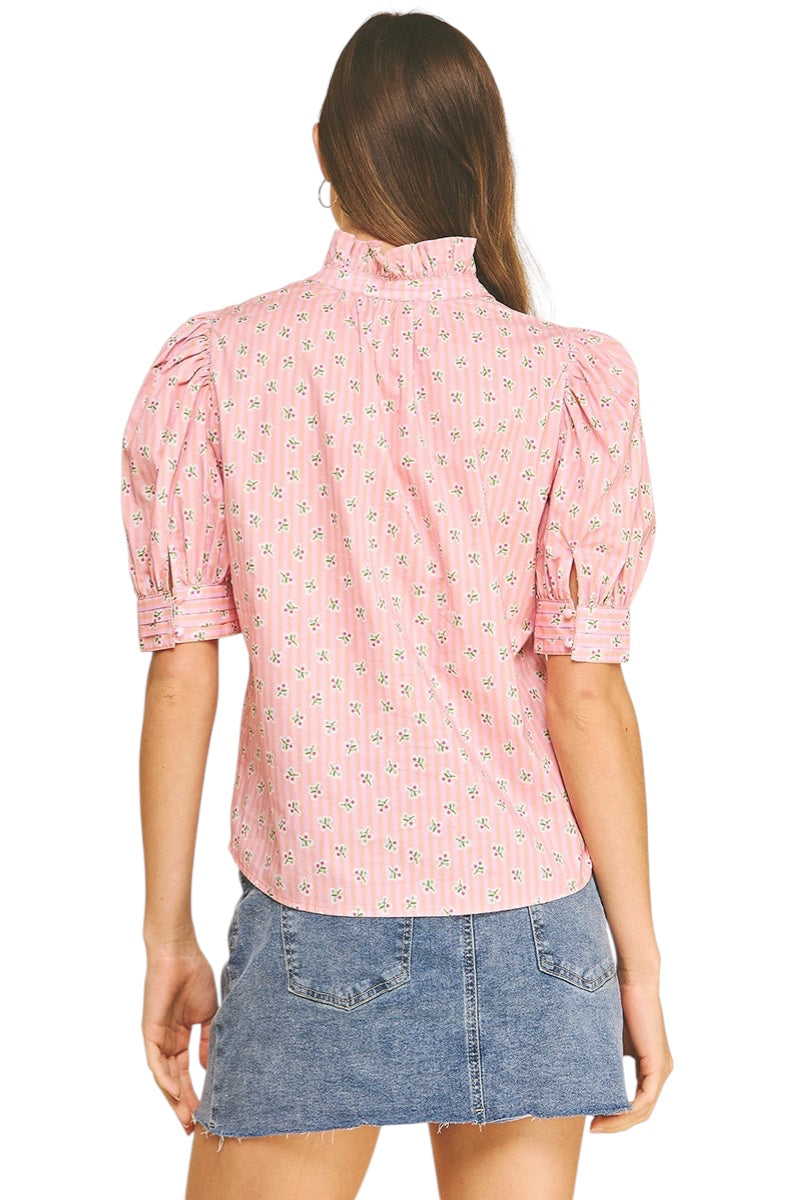 Willis Floral Balloon Sleeve Top