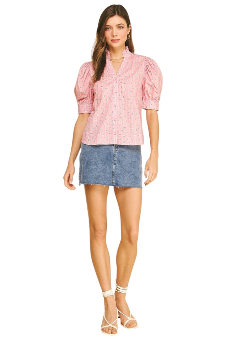 Willis Floral Balloon Sleeve Top