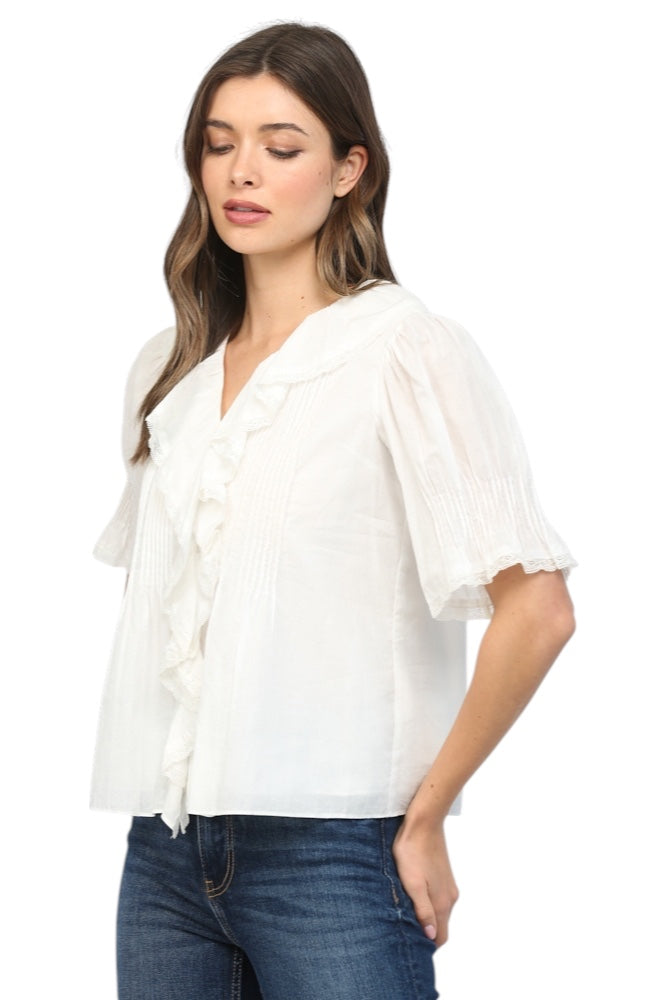 Francis Pintuck Short Sleeve Top