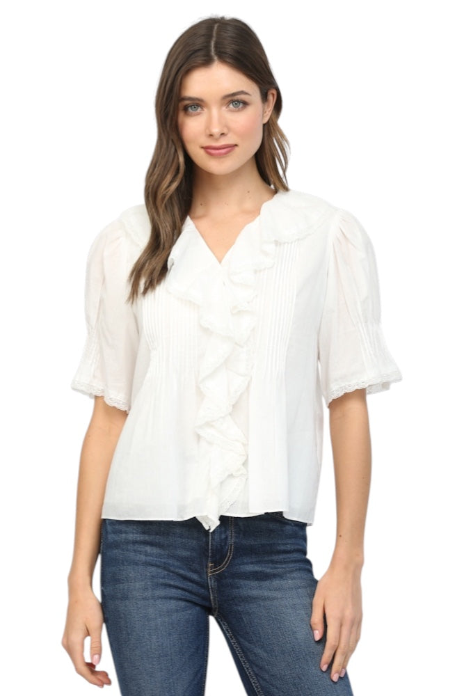 Francis Pintuck Short Sleeve Top