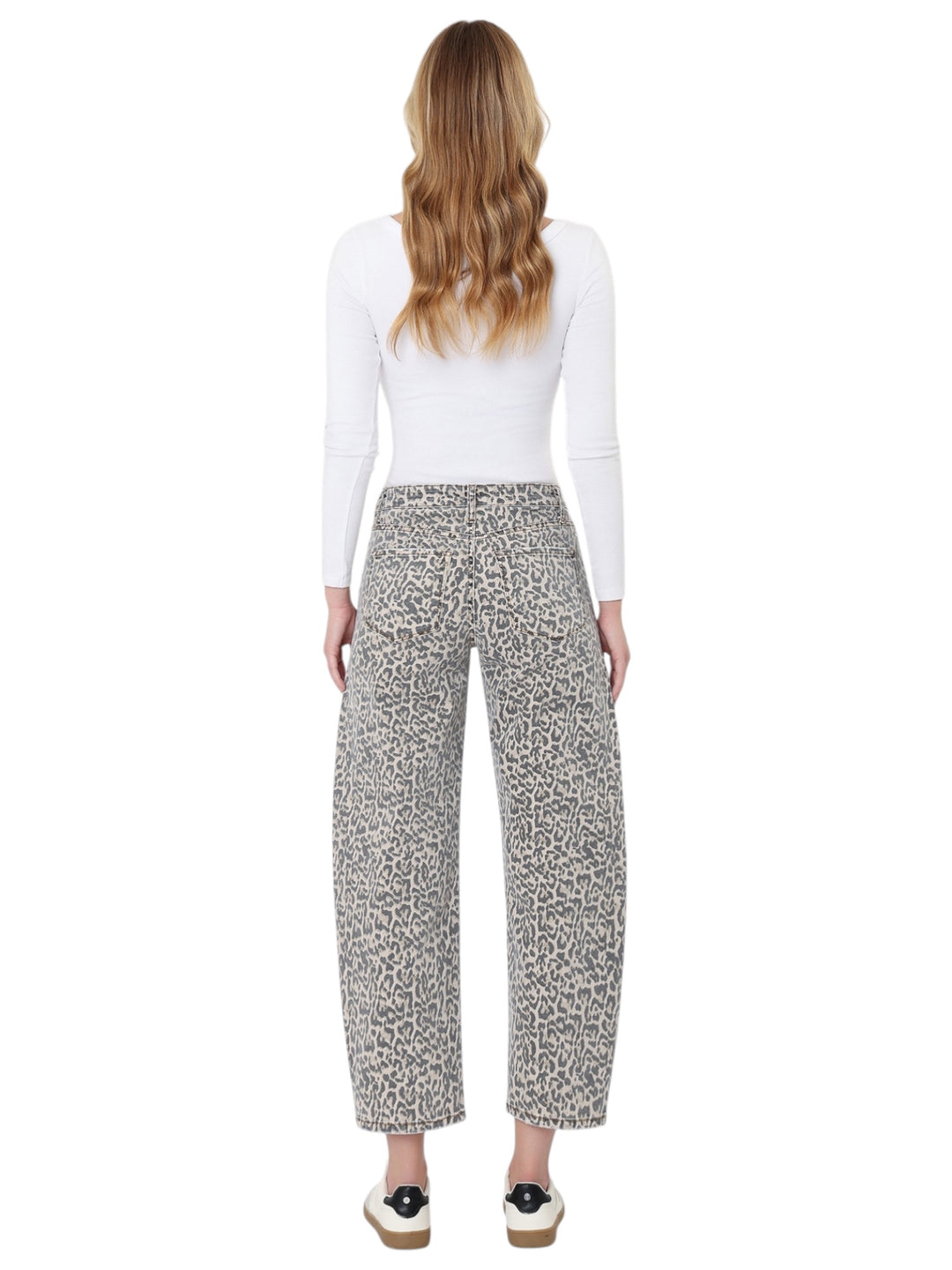 Phoebe Leopard Barrel Jeans