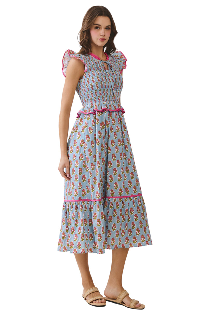 Ledger Block Print Midi Dress