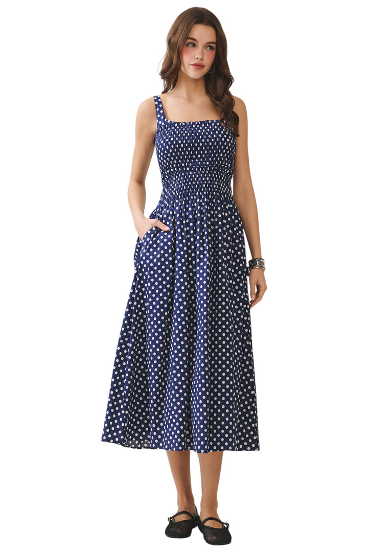 Bynes Polka Dot Midi Dress