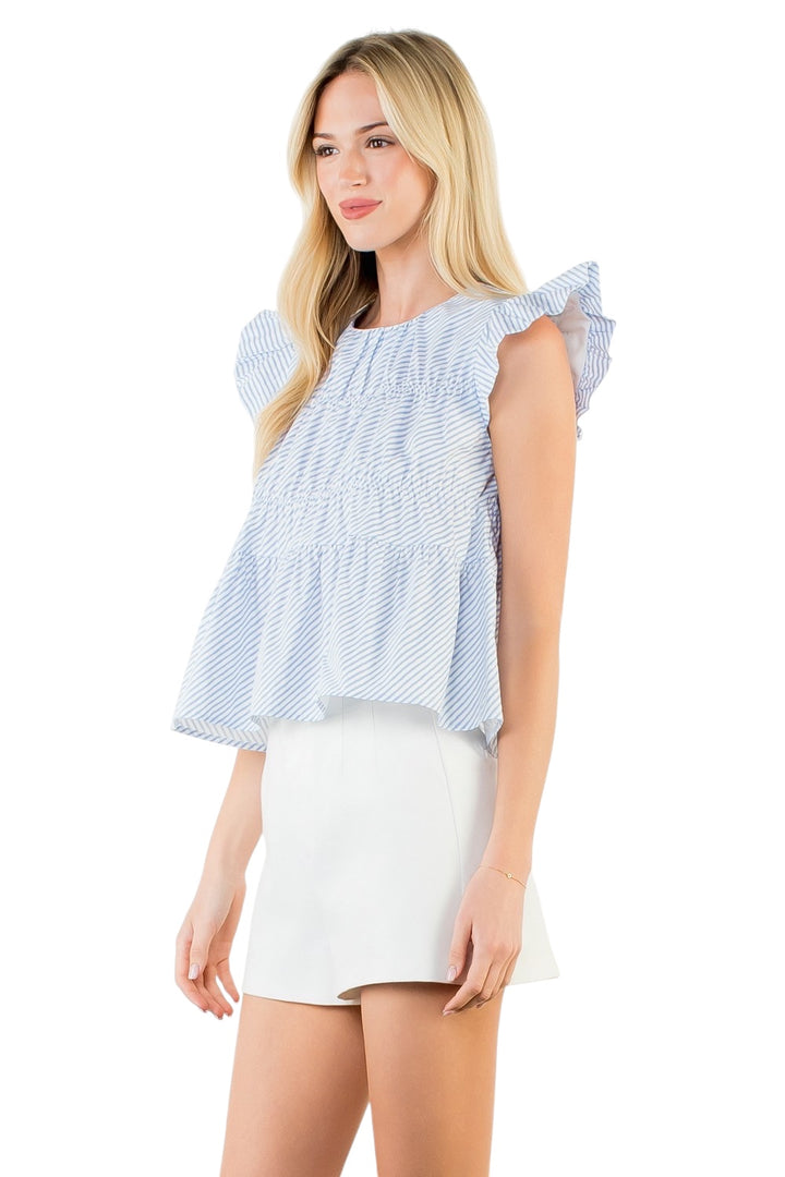 Coleman Striped Ruffle Top
