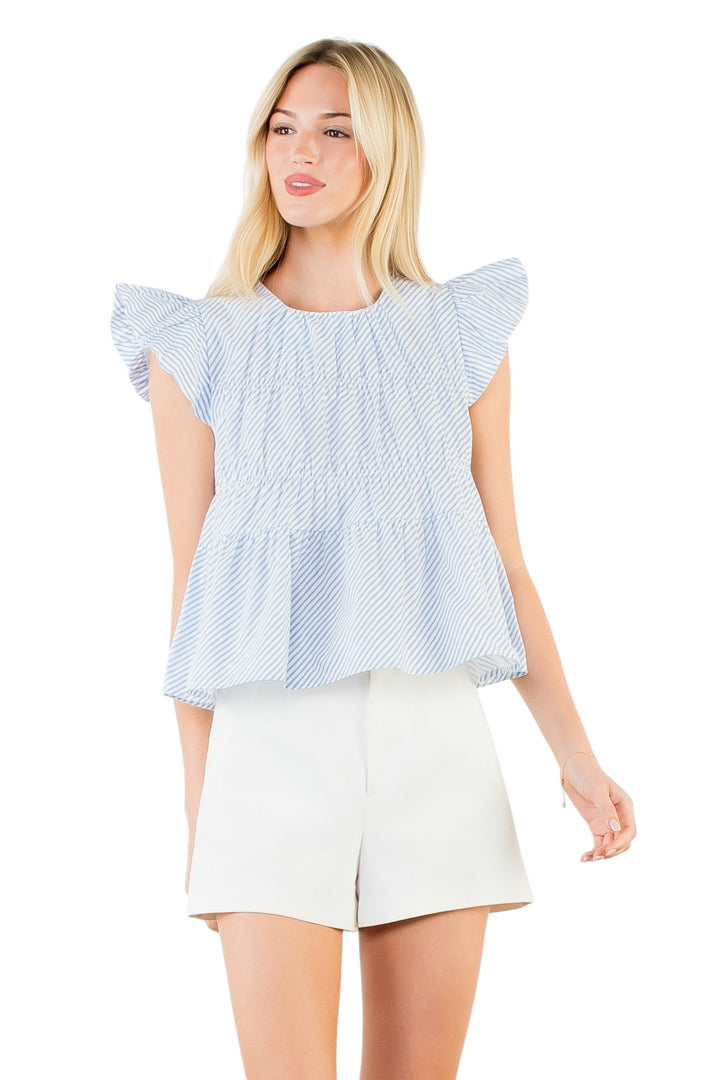 Coleman Striped Ruffle Top