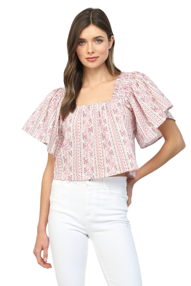 Granger Printed Poplin Top