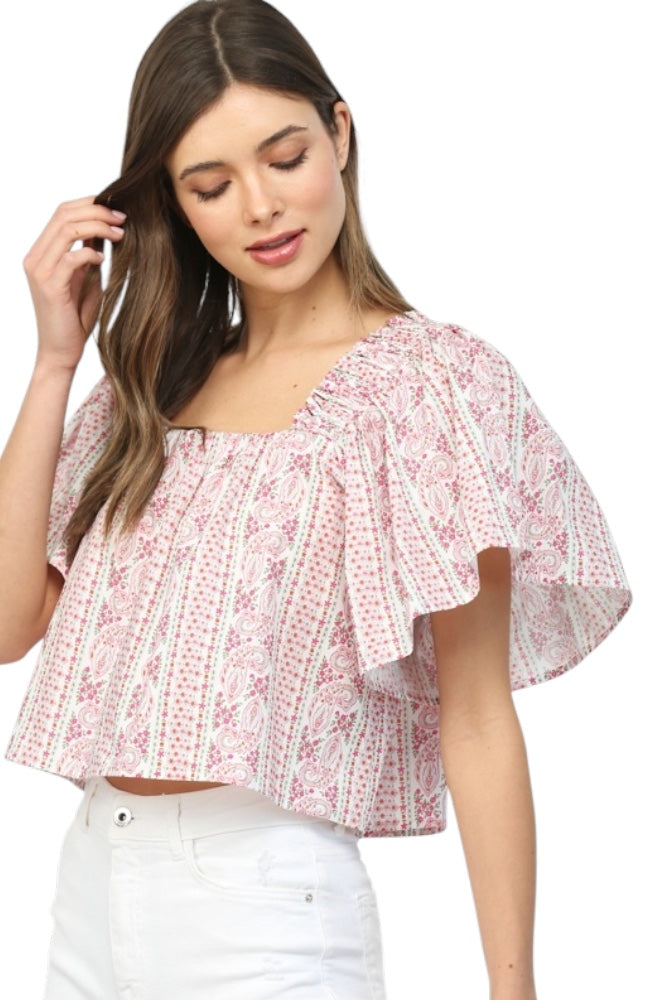 Granger Printed Poplin Top