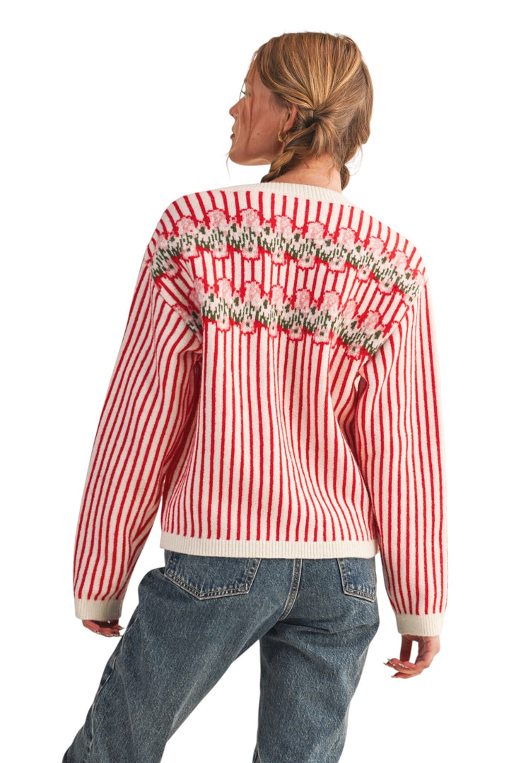 Cove Floral Striped Sweater