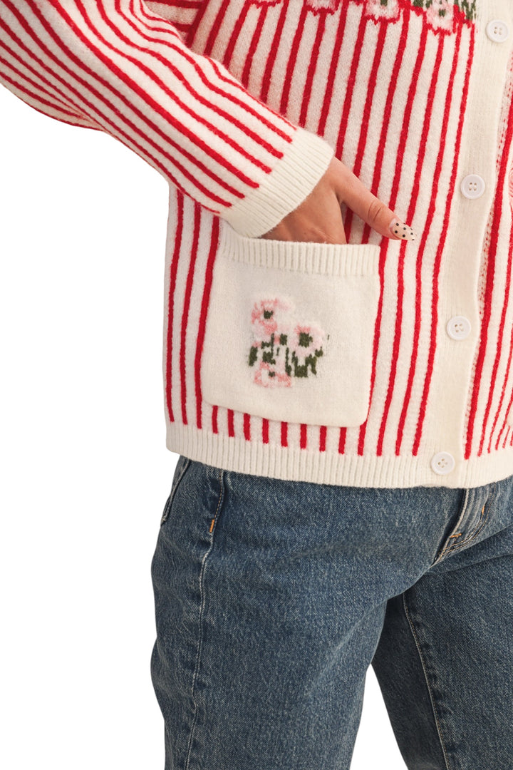 Cove Floral Striped Sweater