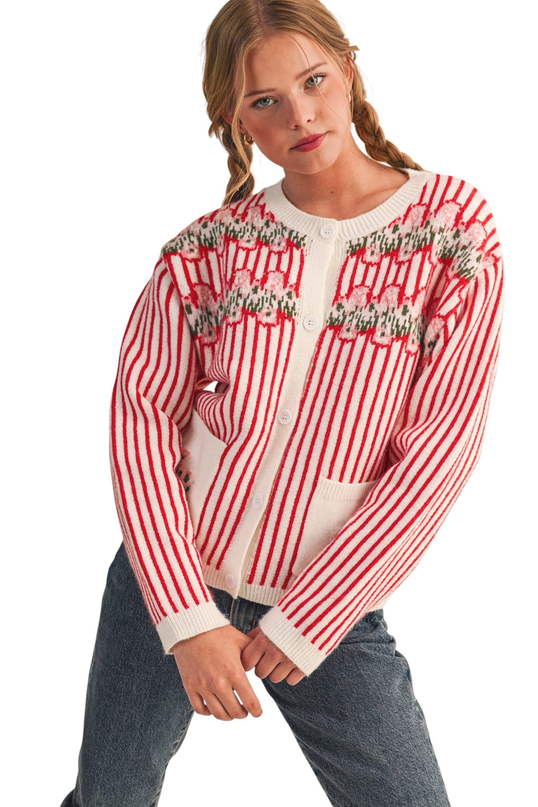 Cove Floral Striped Sweater