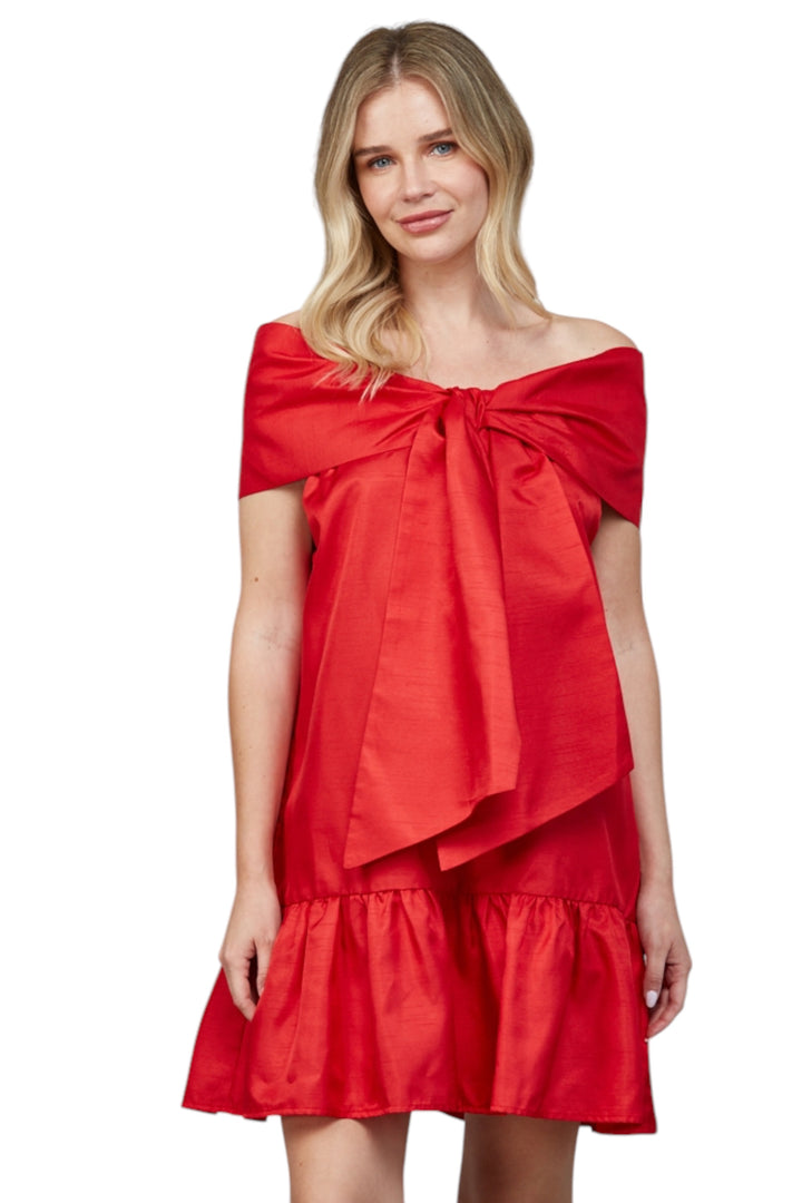 York Oversized Bow Mini Dress