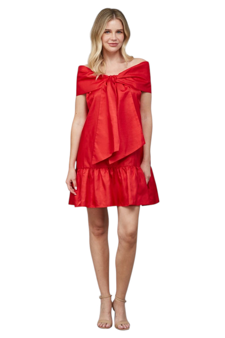 York Oversized Bow Mini Dress