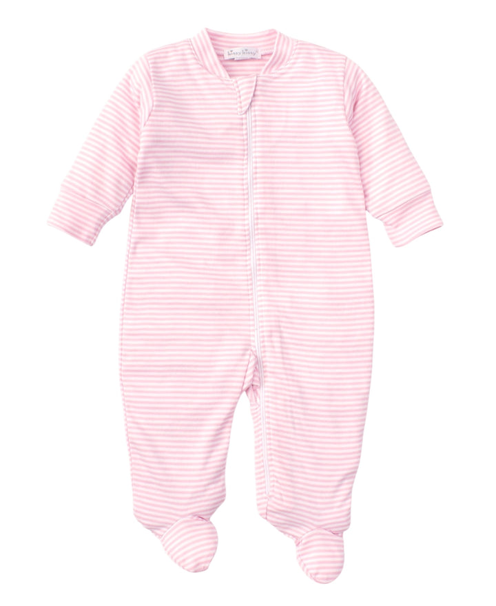 Pink Stripes Kissy Kissy Zip Footie