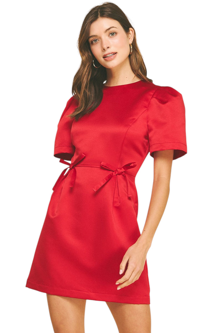 Cabot Bow Detail Mini Dress