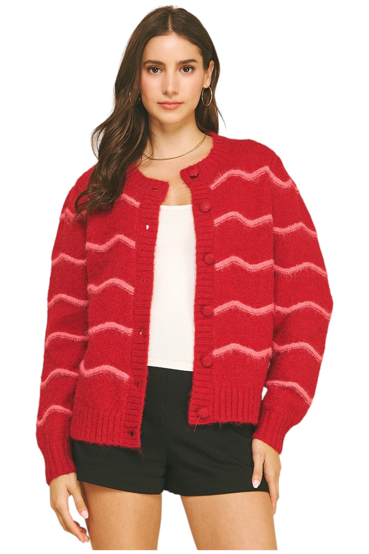 Lenox Wavy Stripe Cardigan