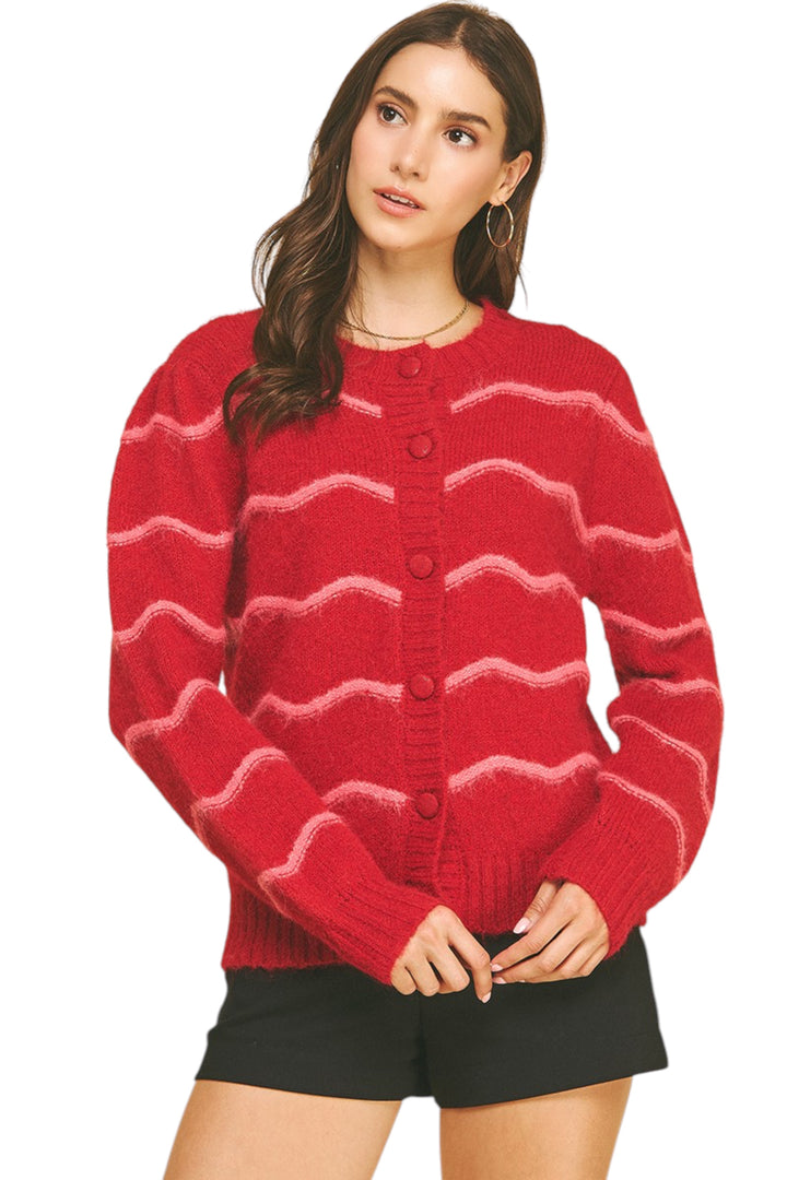 Lenox Wavy Stripe Cardigan