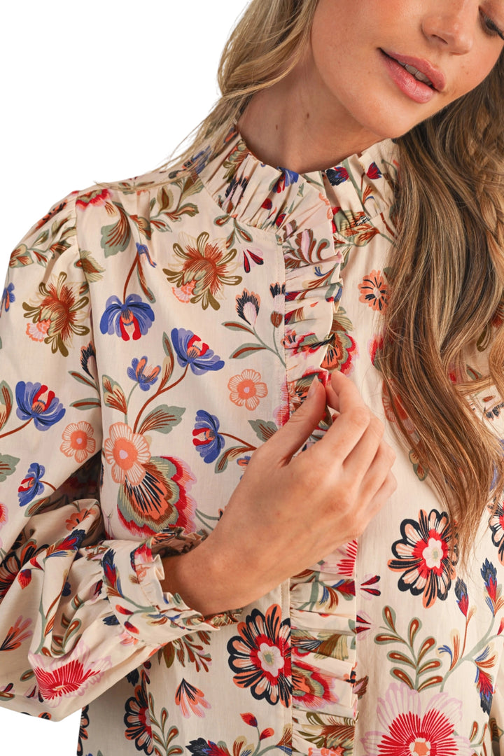 Aggie Ruffled Floral Top