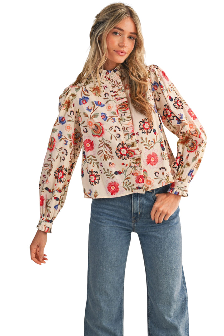 Aggie Ruffled Floral Top