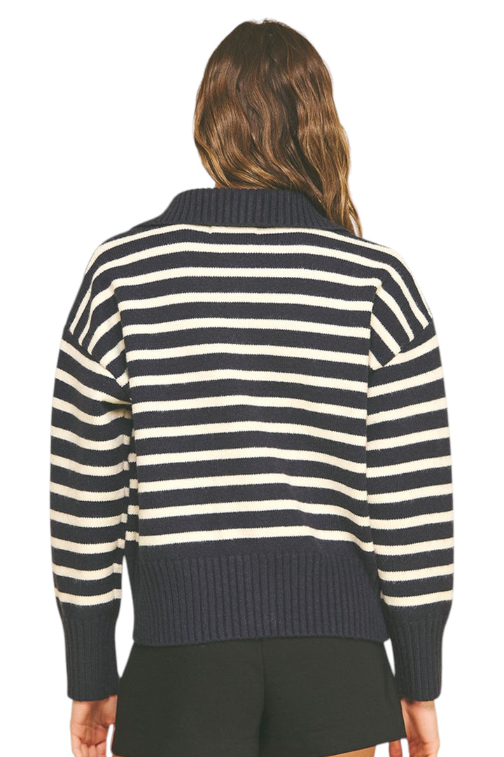 Rhett Striped Zip Sweater